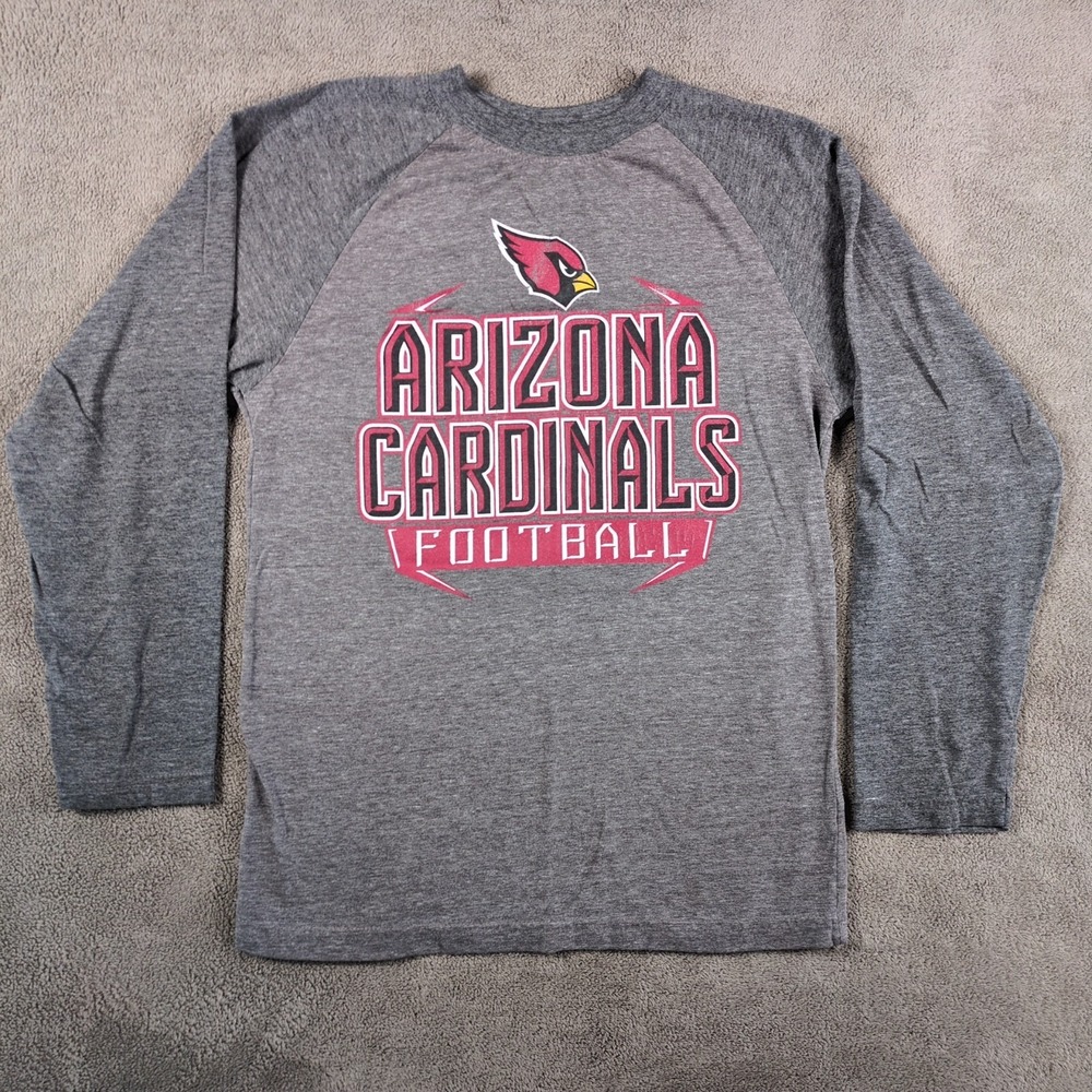 NFL Team Apparel Shirt Youth Medium (10-12) Gray Arizona Cardinals Football Logo